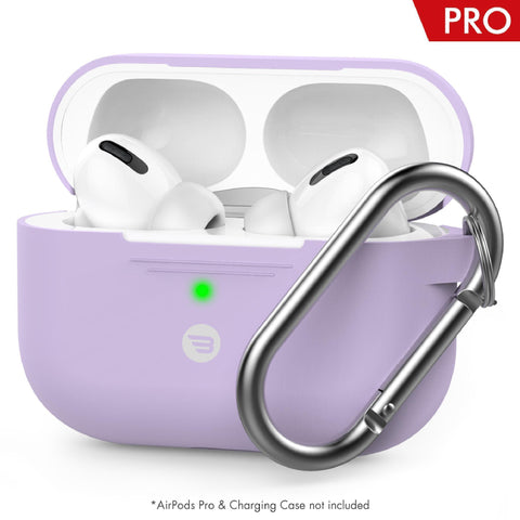 AirPods Pro Shock Proof Protective silicone Case  with carabiner Purple