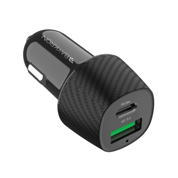 Baykron 36W Car Charger with QC3.0, and USB Type-C™ Power Delivery 20W