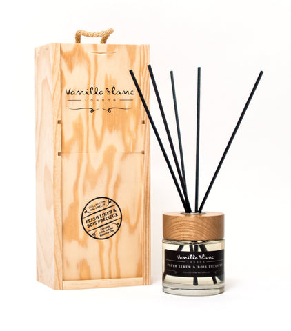 Vanilla Blanc Natural Reed Diffuser Fresh Linen & Bois Precieux (Precious Wood)
