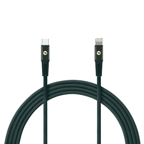 Type C to MFI lightning 3.0A Active charge and data sync cable 2m Midnight Green